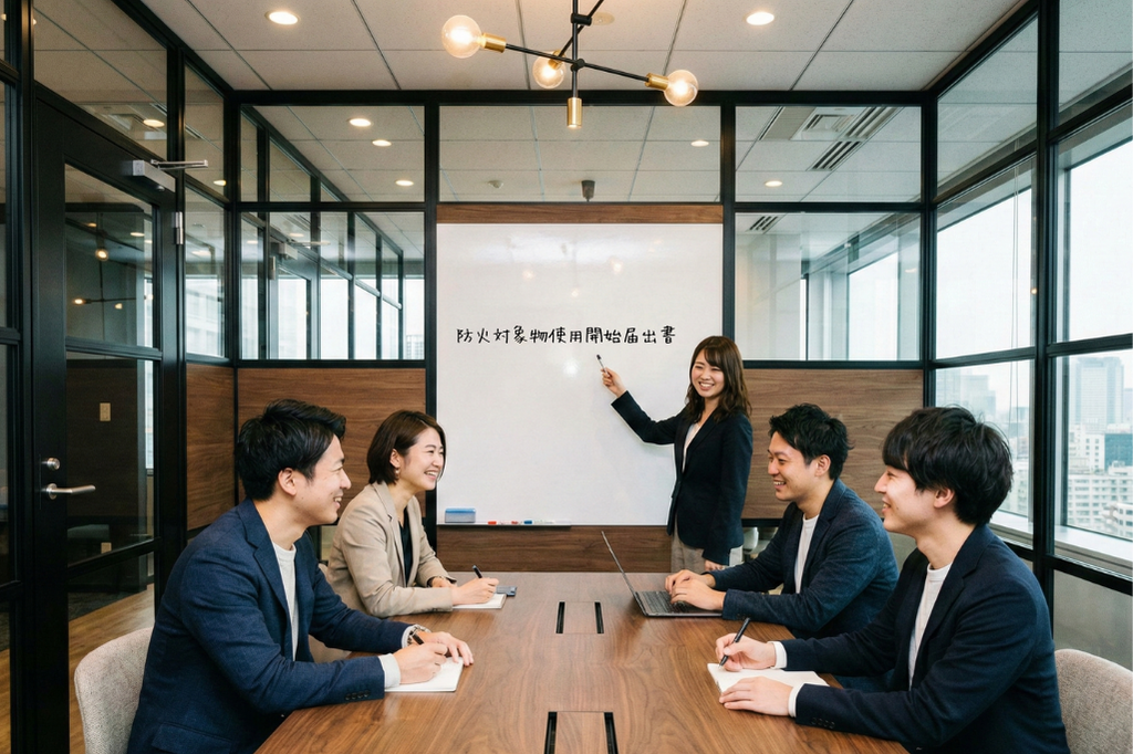 防火対象物使用開始届出書とは、ビルや建物（防火対象物）の使用を新たに開始する際、その建物の使用者が消防署へ提出する書類です。 